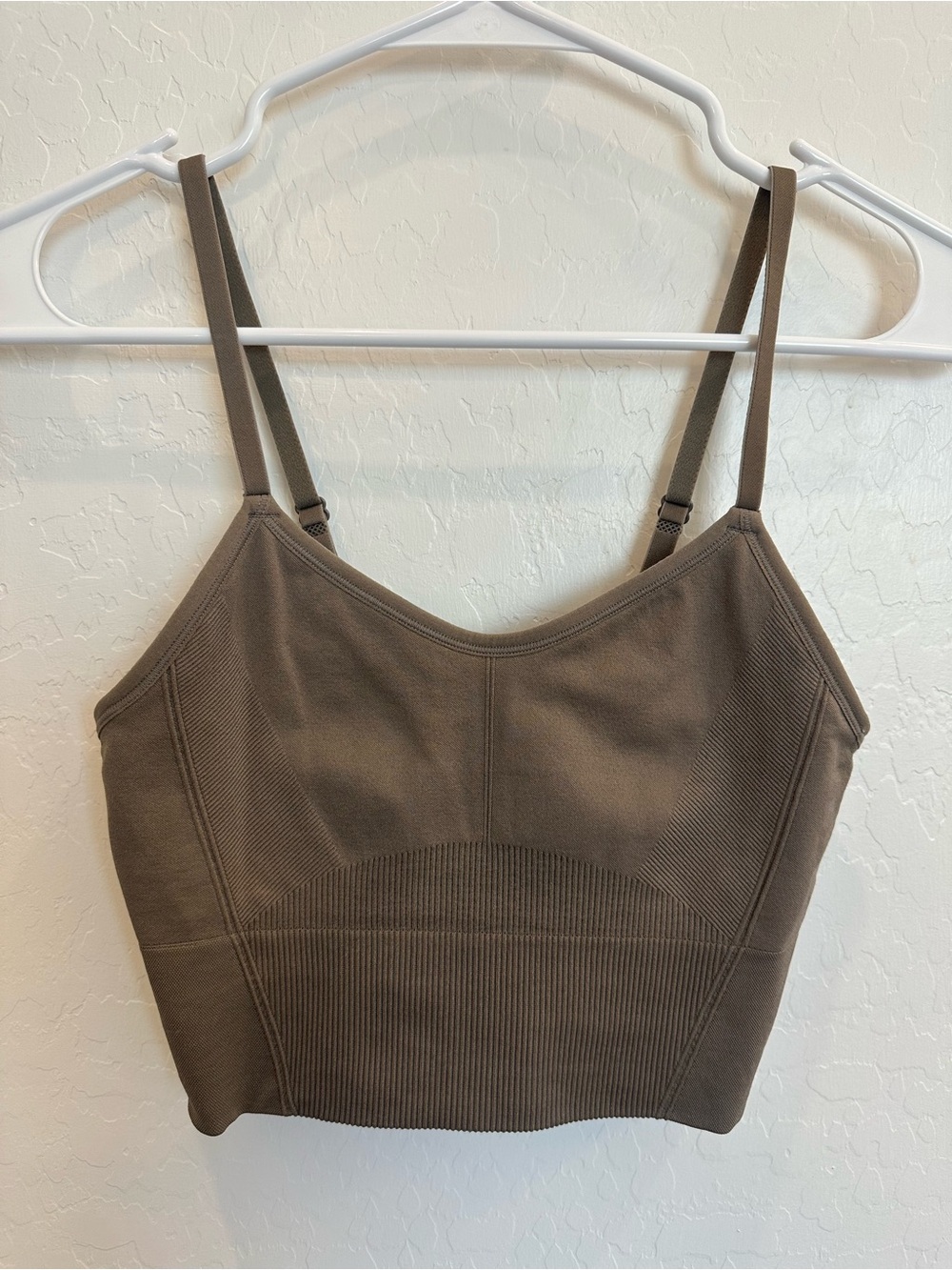 All in Motion Taupe Longline Bralette Cropped Active Cami